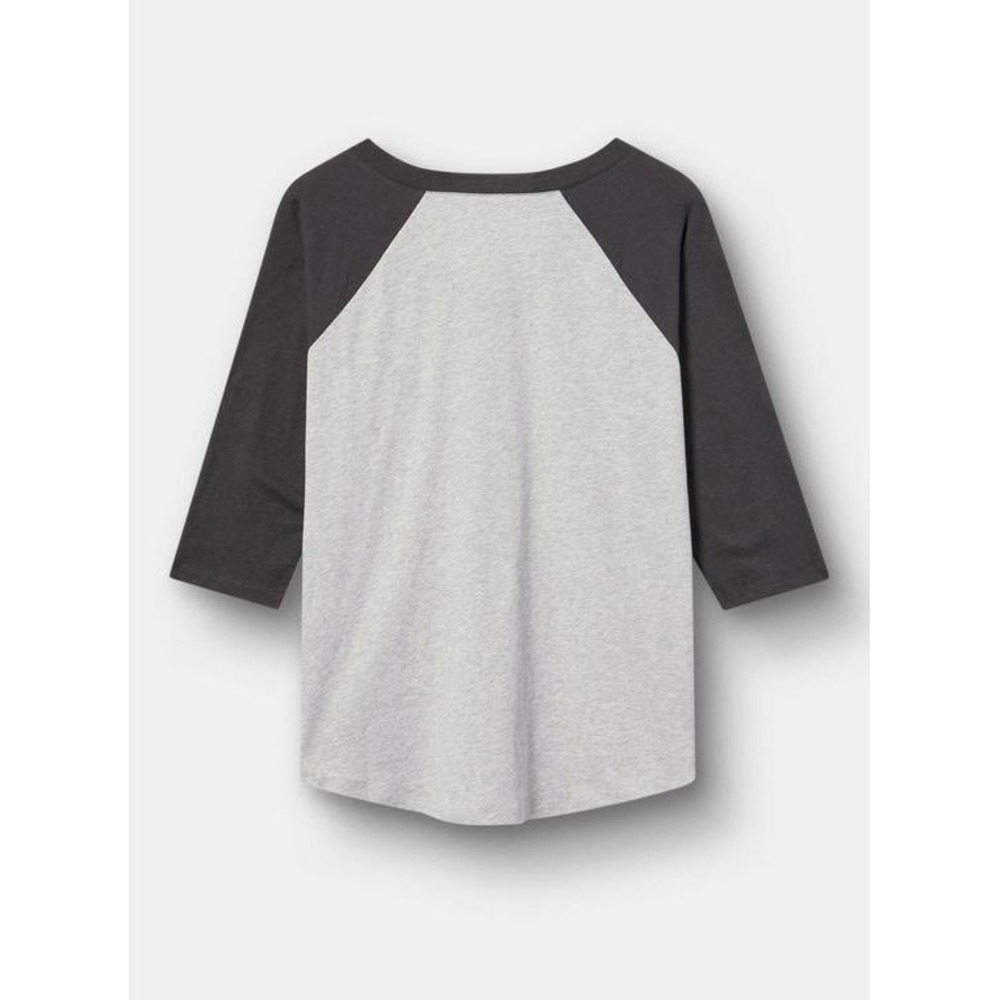 NWT Torrid Sketch Witch Skeleton Raglan Tee Grey Black 3/4 Sleeve V-Neck 1X - Picture 11 of 11